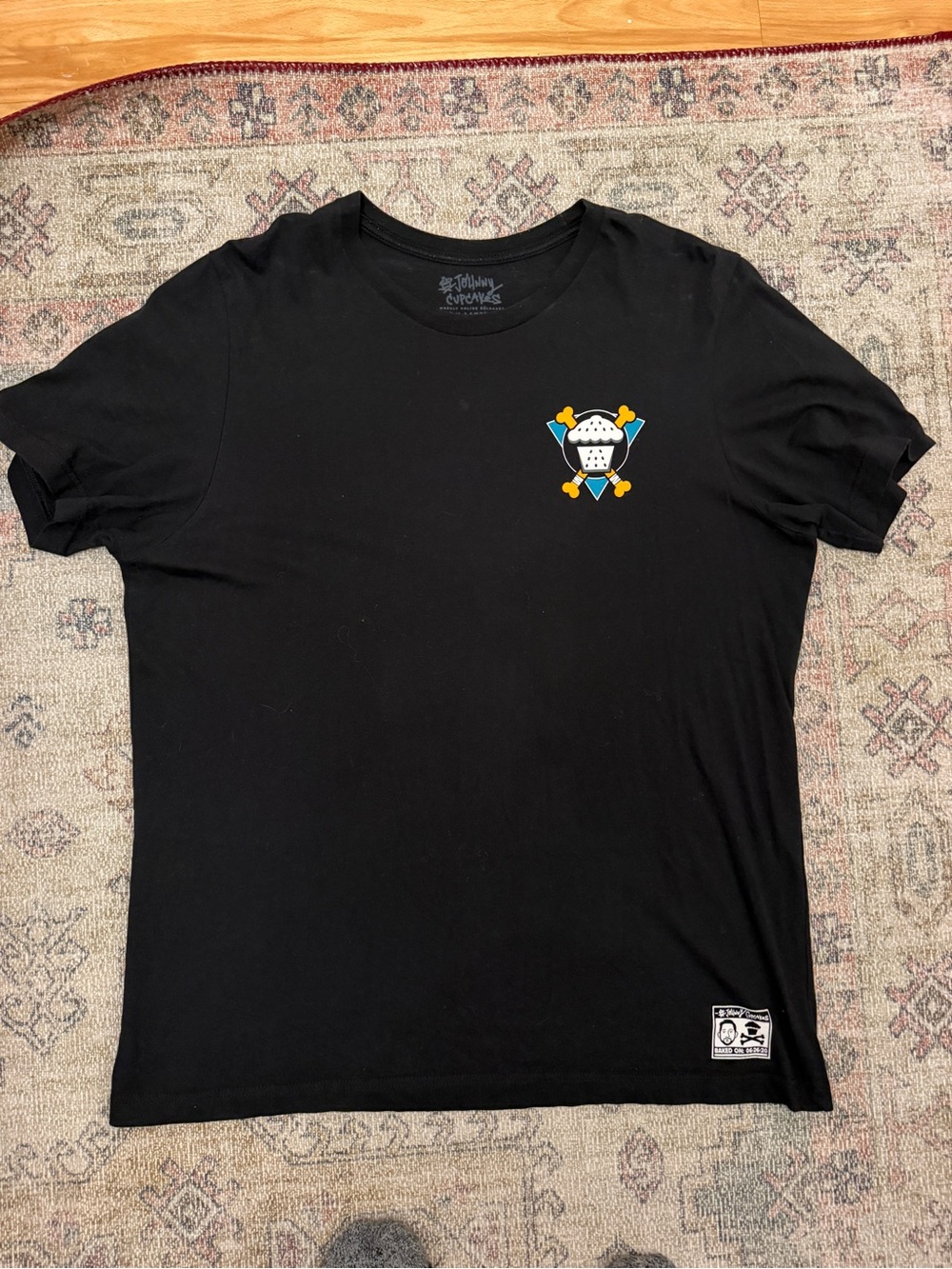 Johnny Cupcakes Black Tee Anaheim Ducks Theme